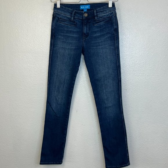 MiH Jeans Paris Mid Rise Cropped Slim Leg Jeans Size 24  In Dip Blue - Picture 2 of 5